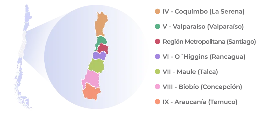 Distribución geográfica de Nuts Logistics Chile