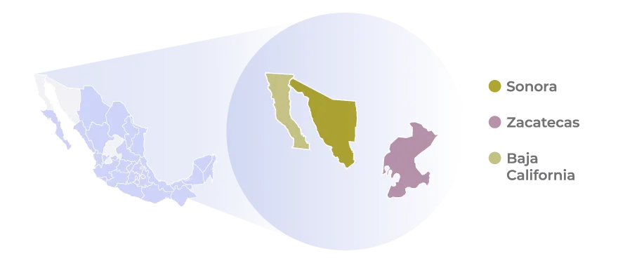 Entidades productoras de Grape Logistics Mexico